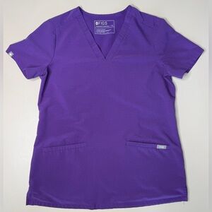 FIGS Scrub Top XS Purple V-Neck Technical Collection Medical Uniform